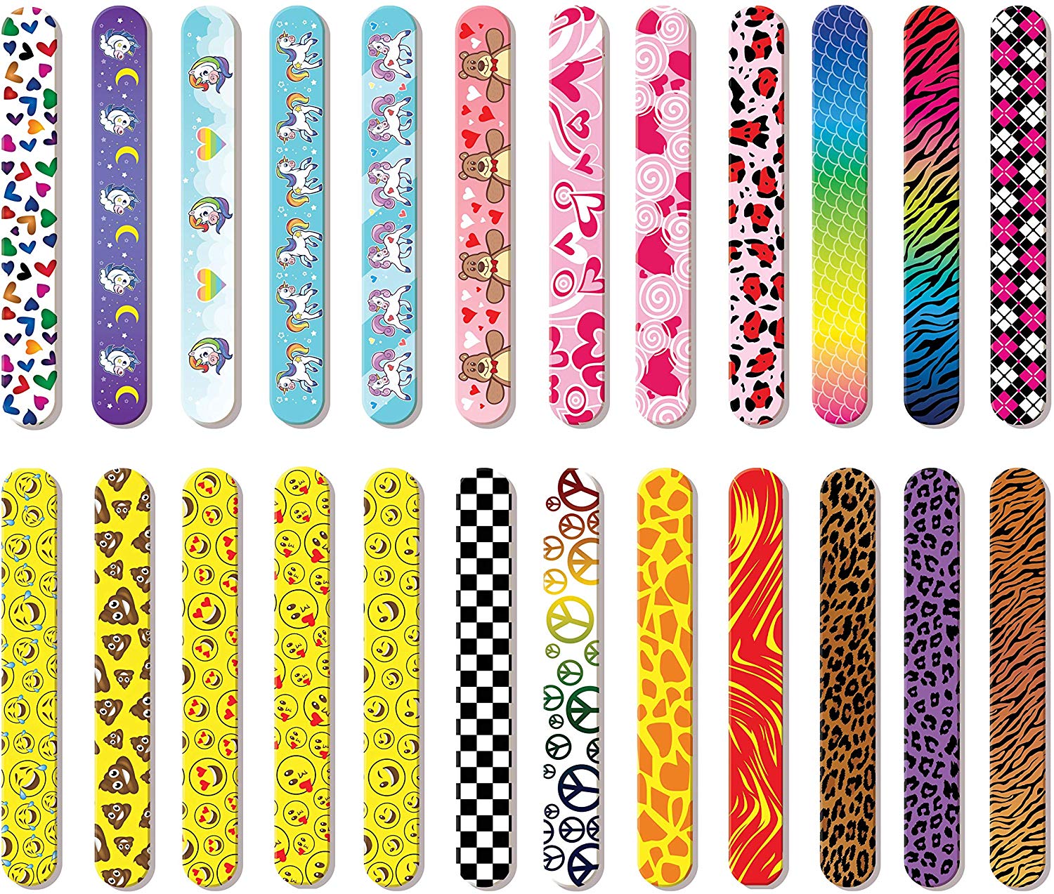 JOYIN Slap Bands, 100pcs Slap Bracelets Super Slap Wrist Bands with Colorful Hearts Animal - Image 2