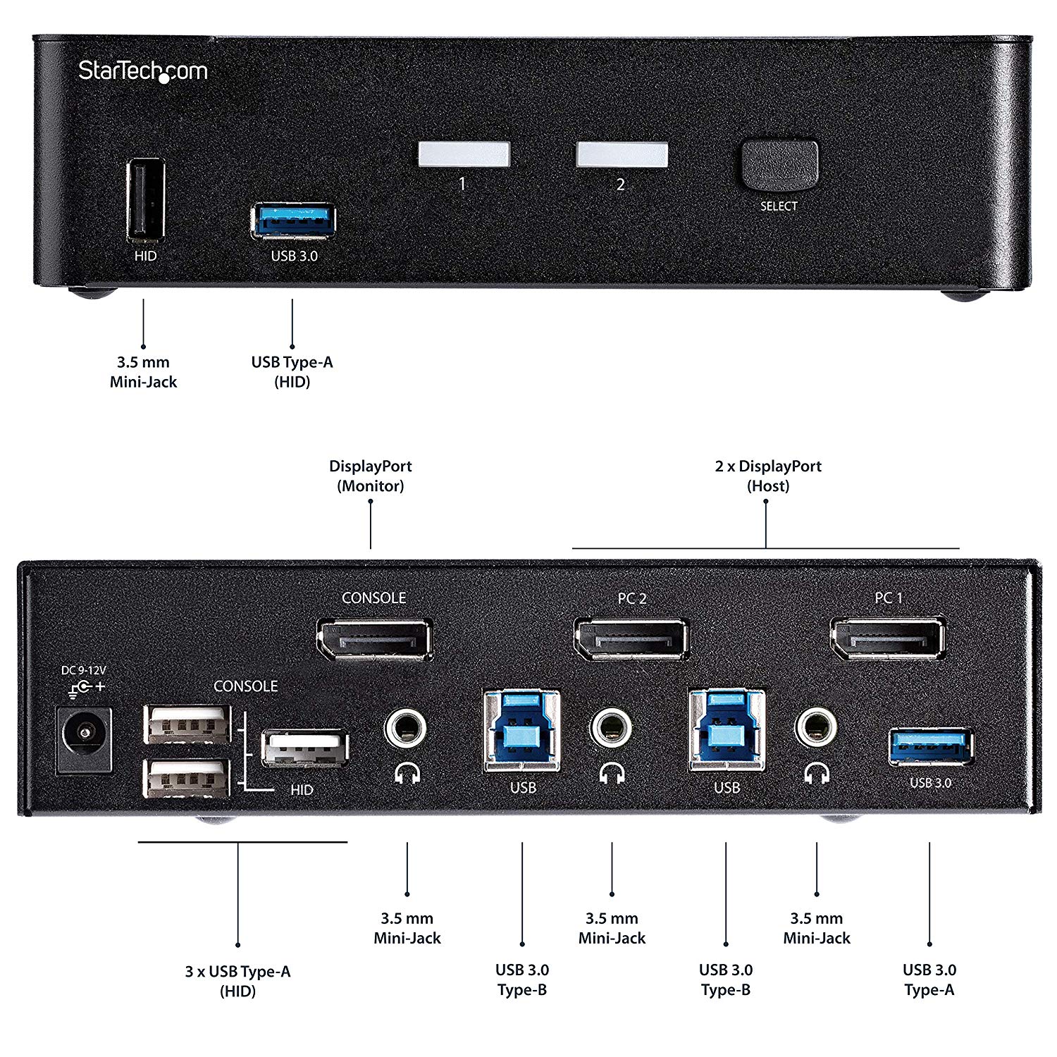 StarTech.com 2 Port DisplayPort KVM Switch, 4K 60Hz, Single Display - Image 4