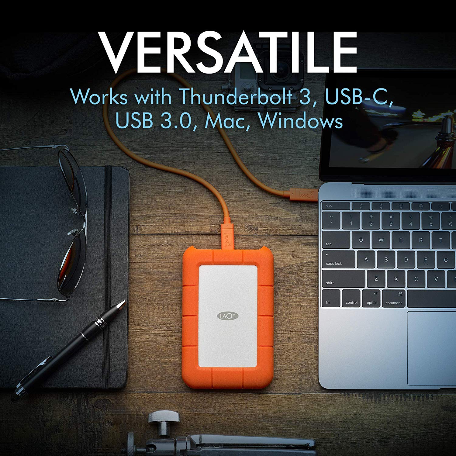 LaCie Rugged USB-C 2TB External Hard Drive Portable HDD, USB 3.0 compatible, Drop Shock Dust Rain Resistant - Image 4