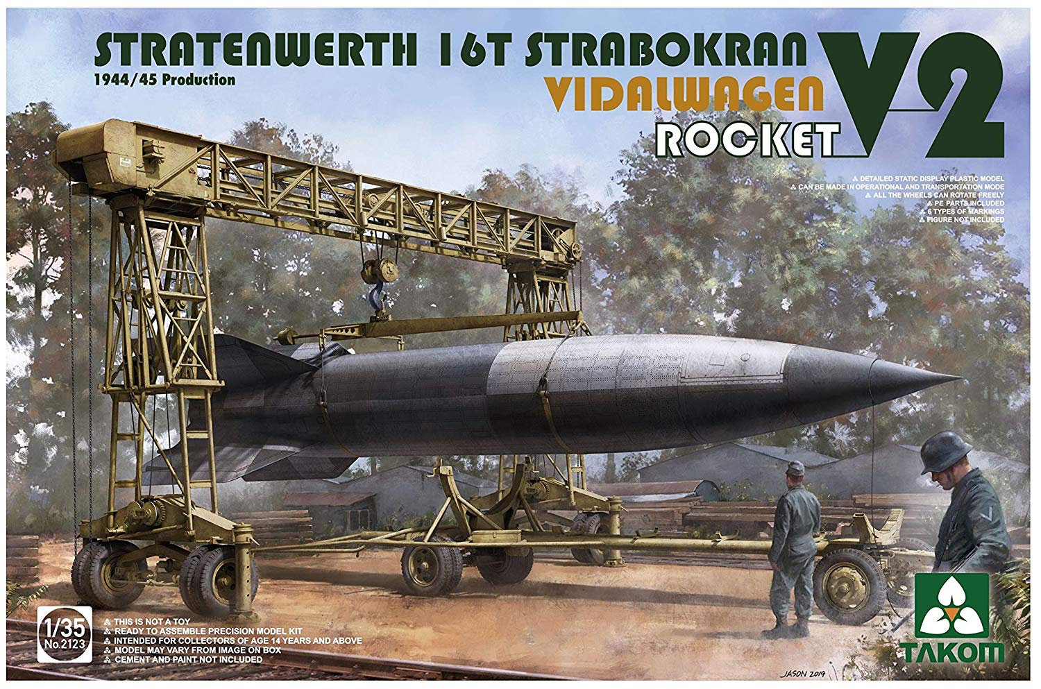 TAKOM TAK2123 1/35 STRATENWERTH 16T STRABOKRAN, VIDAL CAR ROCKET V2, Multicoloured, 15 cm x 25 cm x 6 cm