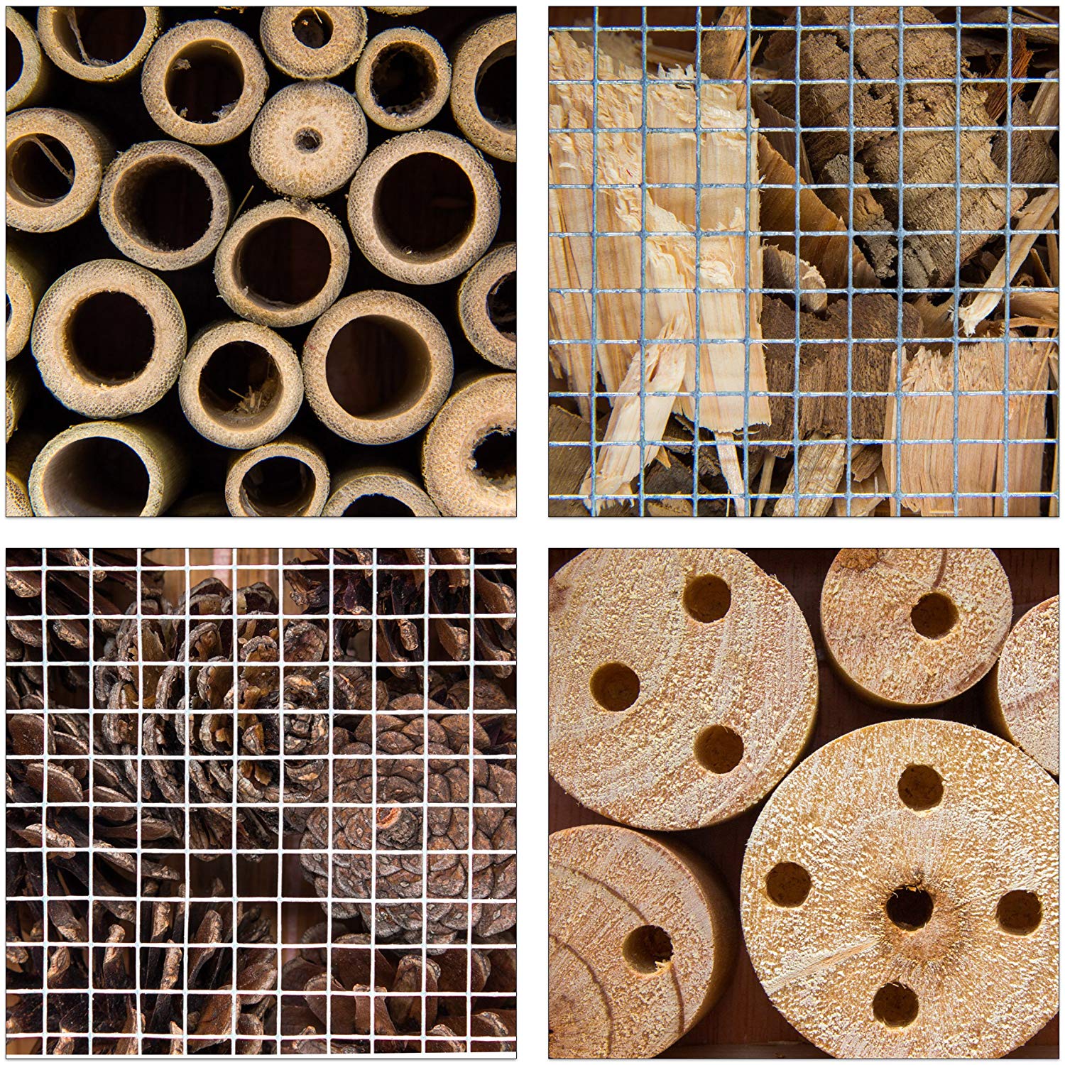 Relaxdays Fired Insect Hotel 29 x 33 x 13.5 cm Bee Butterfly Hotel of Natural Materials Shelter for Bugs Bees, Wasps - Image 4