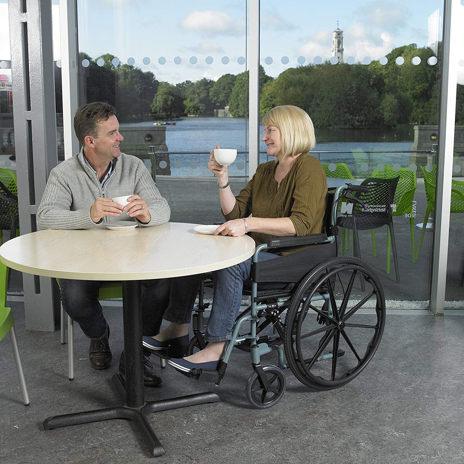 Days Self Propelled Folding Wheelchair, Lightweight Aluminium Wheelchair for Adults with Removable Footrests - Image 4