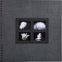 Exacompta 16841E Passion Wire Bound Photo Album, 32 x 32cm , 60 Black Thick Card Pages, Black Cover, Holds Up to 360 Photos and Comes in A Clear Display Box