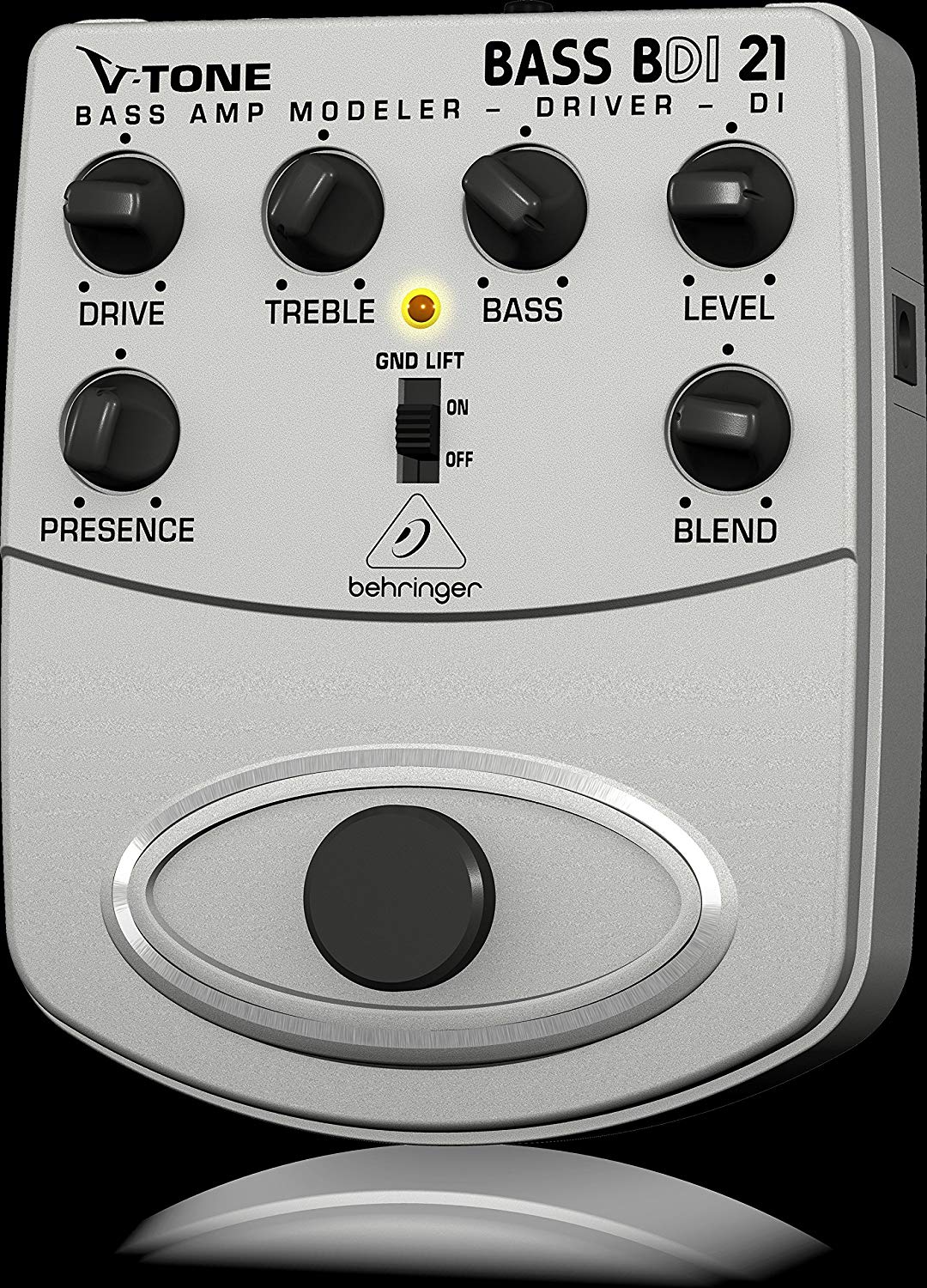 Behringer BDI 21 Bass Amp Modeler/ DI Guitar Effects Pedal, Silver - Image 4