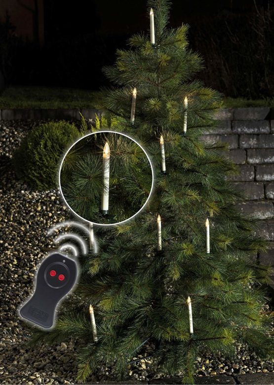 Konstsmide 1930-100 LED Tree Lighting with Remote Control (2 x AAA 1.5 V (not Included) / 10 White Candles / for Outdoor use (IP44) / Battery Operated: 20 x AA 1.5 V (Included) / 10 Warm White diodes - Image 3