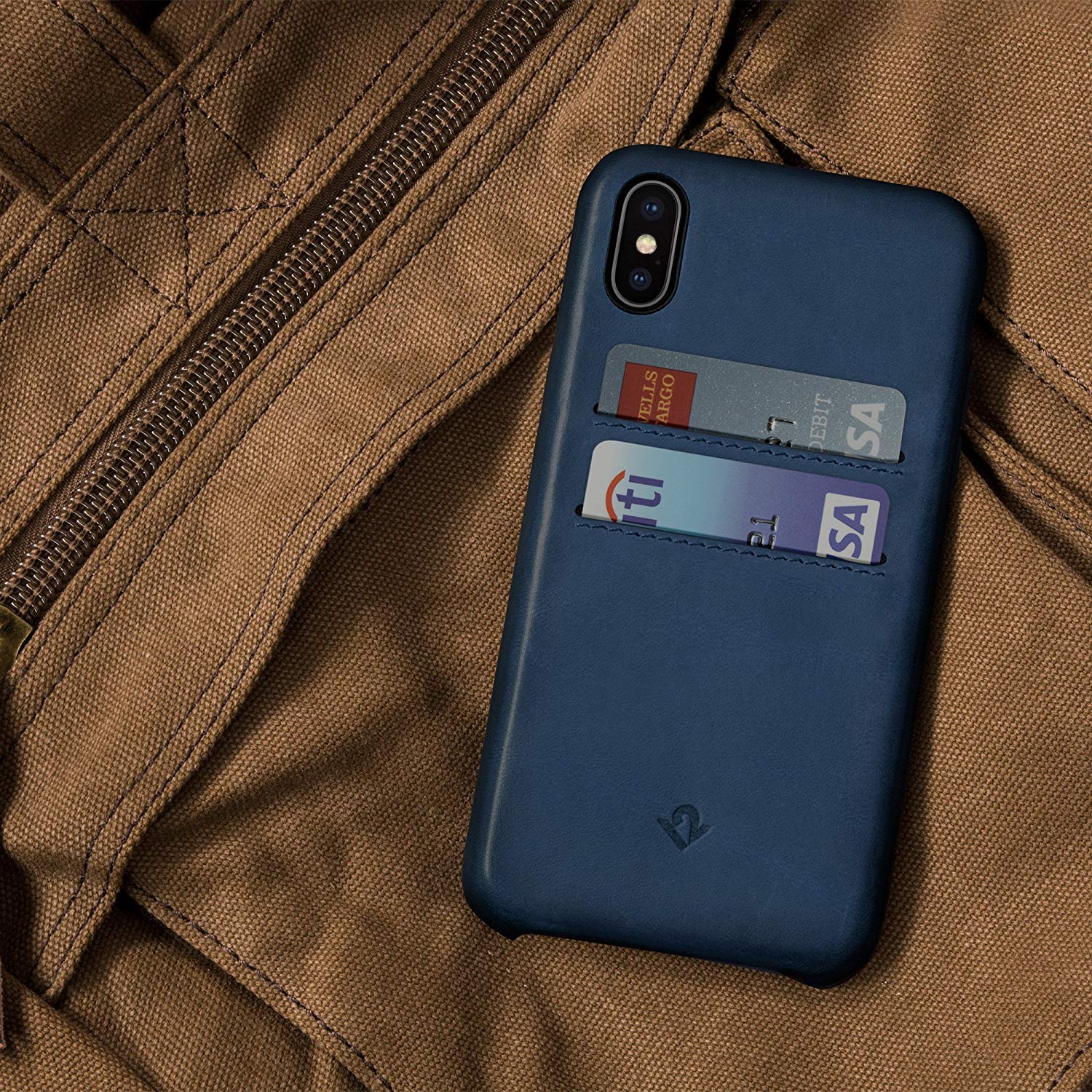 Twelve South Relaxed Leather Case for iPhone X/Xs, Indigo - Image 4