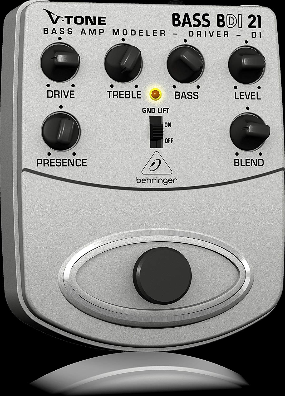 Behringer BDI 21 Bass Amp Modeler/ DI Guitar Effects Pedal, Silver - Image 3