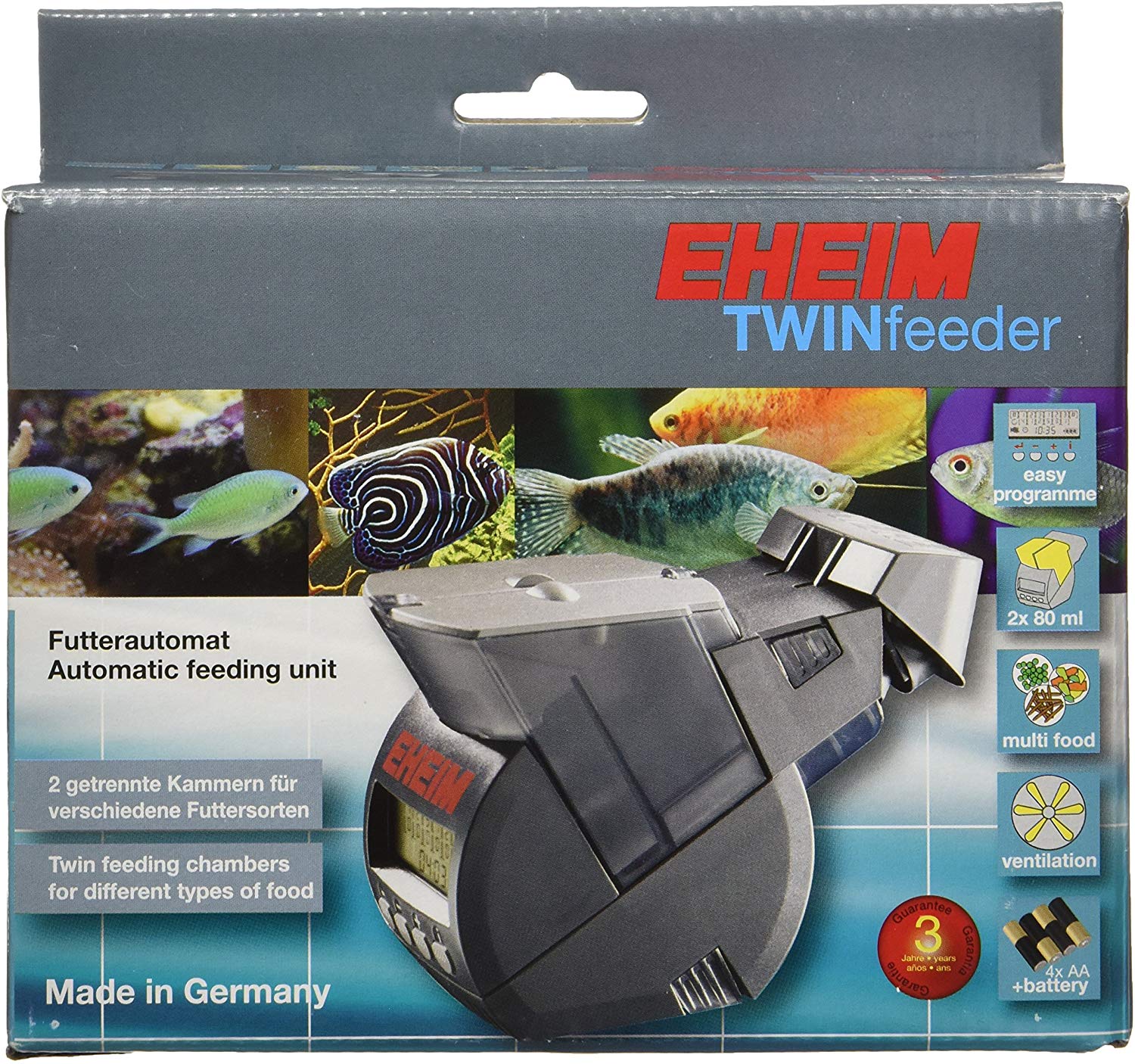 Eheim Automatic Battery Twin Fish Feeding Unit, Grey, 1 Stück (1er Pack) - Image 2
