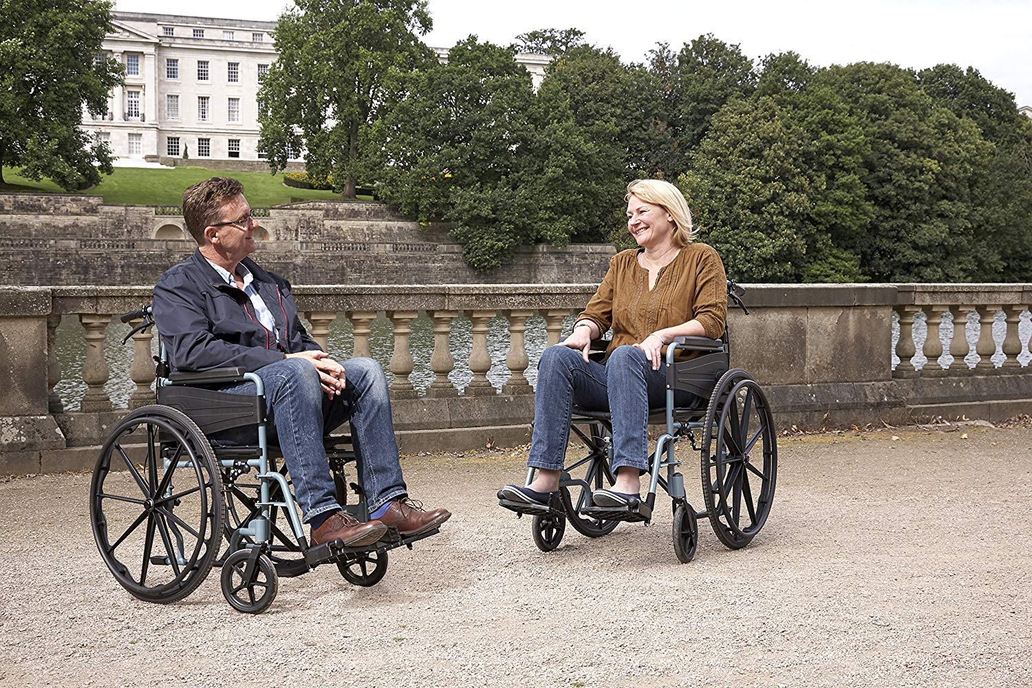 Days Self Propelled Folding Wheelchair, Lightweight Aluminium Wheelchair for Adults with Removable Footrests - Image 3