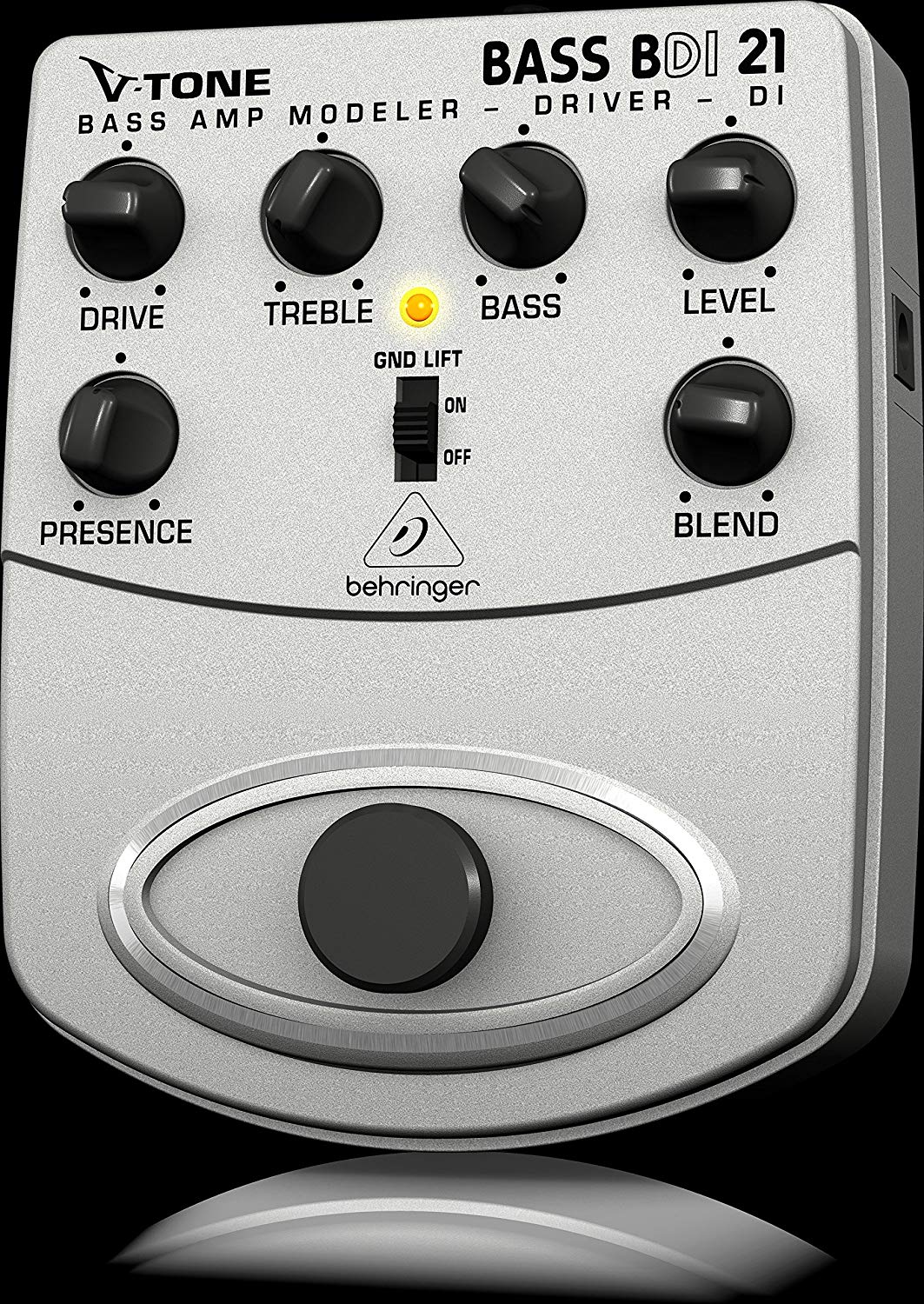 Behringer BDI 21 Bass Amp Modeler/ DI Guitar Effects Pedal, Silver - Image 2