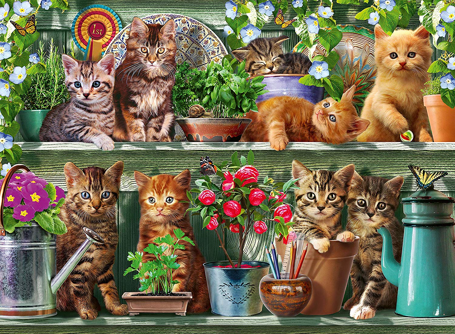Ravensburger Cats on The Shelf 500 Piece Jigsaw Puzzle for Adults and Kids Age 10 Up, Multicolored, 49,3 x 36,2 x 0,2 cm - Image 2