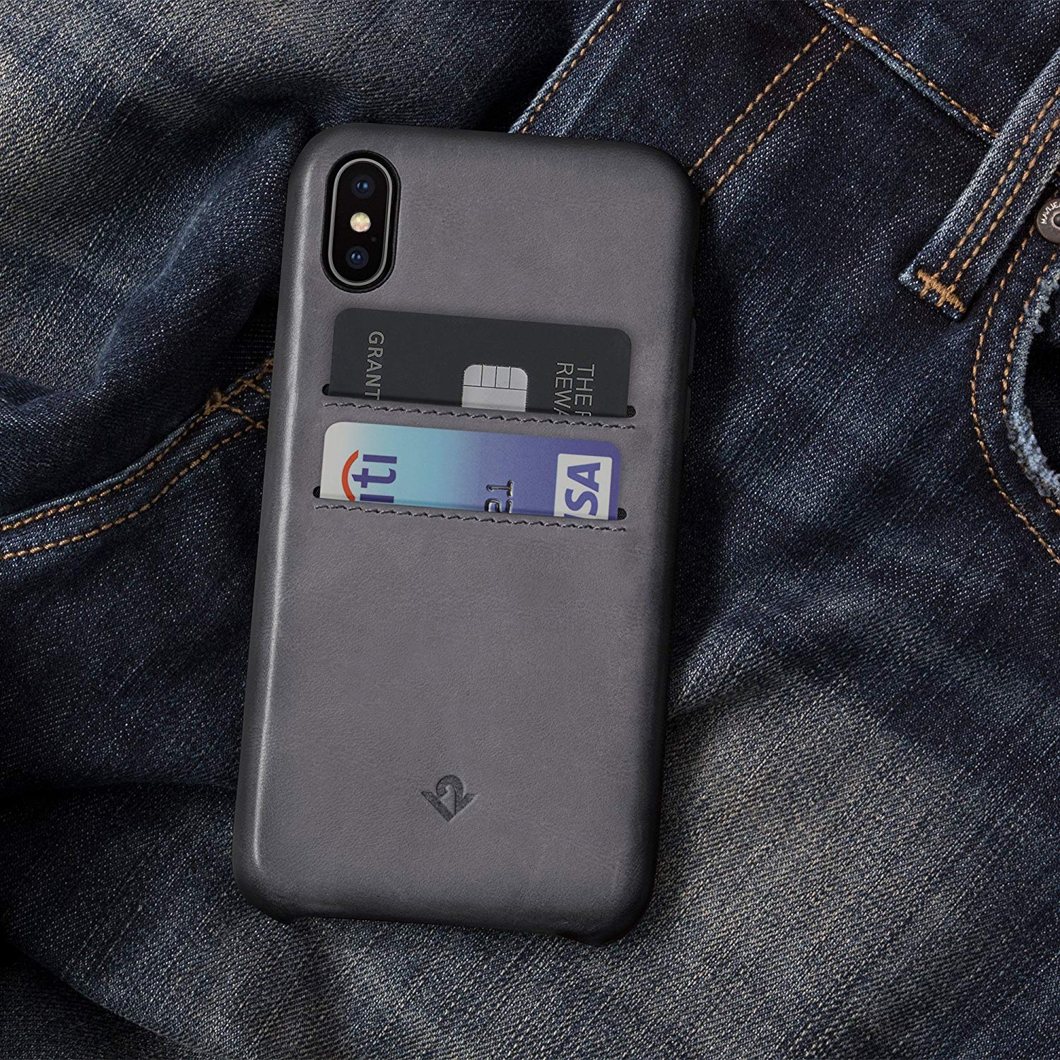 Twelve South Relaxed Leather Case for iPhone X/Xs, Earl Grey - Image 4