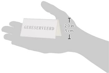 Securit Table Stands, Reserved-Dutch (Set of 5), acrylic, White, 5x10x4, 5cm - Image 4