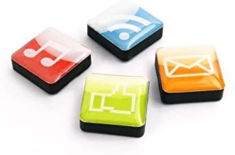 FIRST4MAGNETS Assorted Icon Style Magnets-Apps (1 Set of 4), Multicolored, Small