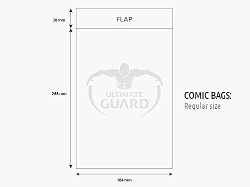 Ultimate Guard Comic Bags (Regular, Transparent), clear, 268 x 184 - Image 3