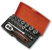 Bahco SL25 Ratchet Socket Set, Metric 1/4" Drive, 25 Pieces