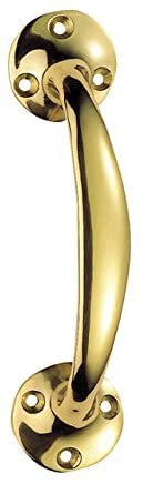 Merriway® BH01753 Front Fix Bow Door Handle, 150mm (6 inch) - Polished Brass