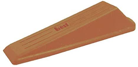 Merriway BH05857 (2 Pcs) Heavy Duty Non-Slip Rubber Door Wedge Stopper 135 x 40mm Brown - Pack of 2 Pieces