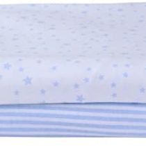 Stars & Stripes 2 Pack Fitted Moses Basket Sheets - Grey