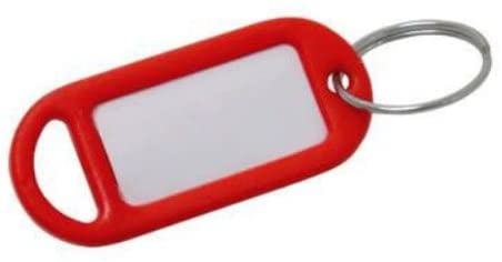Merriway BH02563 (20 Pcs) Red Key Ring Luggage Tags with Labels - Pack of 20 Pieces, Large
