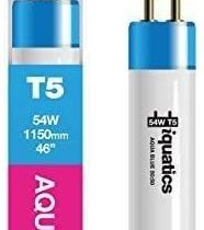 iQuatics Aquarium Marine/Tropical Fish Tank Fluorescent Light Bulb T5 (3 Pack), Aqua Blue 50:50, 54w 1150mm 46”