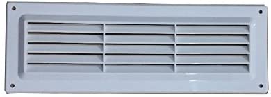 Merriway BH03796 9 x 3 inch Fixed Louvre 9 Inch x 3 Inch Louvered Air Grille Aperture 232 x 62mm White Plastic
