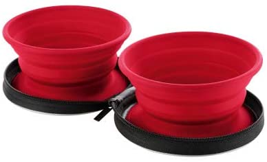 HUNTER Silicone Travel Bowl With Bag List, 750 ml, Red, Pack of 2