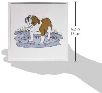 3Drose Cute and Cuddly Canine Tan English Bulldog - Greeting Cards, 6 by 6-inches, Set of 6 (gc_129136_1) - Image 2