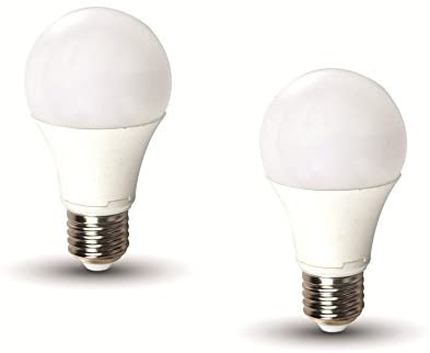 V-TAC V 2129 Pack 2 LED Bulbs E27 9W Bulb A60 3 Step, Day White