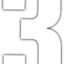 Merriway BH04098 White Vinyl Stick-On Wheelie Bin Post Box Crate Dust Bin Numerals 75 mm (3 Inch) Number 3 - Pack of 4