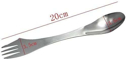 Vdealen Stainless Steel Spork's Extremely Strong Set, Fork & Knife Combo Utensil for Camping 3-Pack, Curve with Serrated Edge On Fork - Image 4