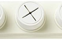 Merriway BH05865 Rubber Push In Triple Towel Cloth Holder Screw Fix - White