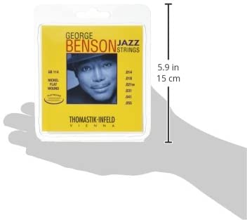 Thomastik Saiten für E-Gitarre George Benson Jazz Guitar Satz GB114 Heavy Nickel flatwound .014-.055, Natural - Image 3