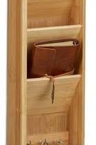 Relaxdays Bamboo Board with Shelf, 3 Compartments, 3 Key Hooks, Wall Organizer, Size: 7.5 x 15 x 49.5 cm, Wood, Natural Brown, 49.5 x 15 x 7.5 cm