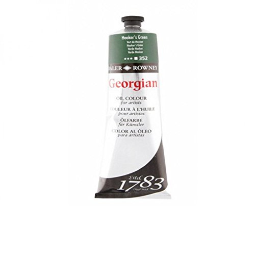 Daler-Rowney Georgian Oil Paint, Aluminium Tube, 7.61oz - 225 ml, Hooker's Green, HOOKERS GREEN, 225 ml (Pack of 1)
