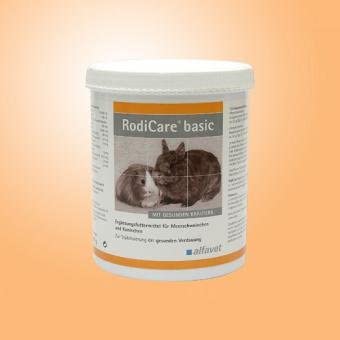 alfavet RodiCare Basic, herb pellets, rich in insoluble fibre, supplementary feed for guinea pigs and rabbits 1000 g tin - Image 2