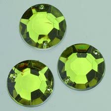 EFCO Facet 2-Hole Gem Rose Decorative Stone, Acrylic, Olive Green, 12 mm, 75-Piece, 20x10x2 cm