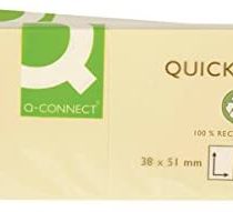 Q-CONNECT 38 x 51 mm Repositionable Recycled Quick Notes - Yellow (Pack of 12)