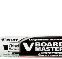 Pilot Begreen Recycled V Board Master Whiteboard Marker Chisel 2.2 - 5.2 mm Tip - Black, Box of 10