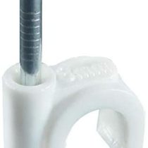 Nartel® Round Cable Clip, 8mm - White, Pack of 100