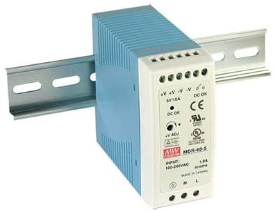 Meanwell MDR-60-24 AC-DC Industrial DIN Rail Power Supply, blue/white, 78L*93W*56H(mm)