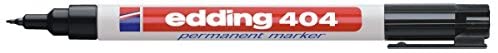 edding 404 permanent marker, black, 1 pen, fine round tip 0.75 mm, waterproof, quick-drying, smear-proof pens