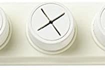 Merriway BH02005 Soft Rubber Push in Triple Towel Cloth Holder Screw Fix-White (Pack of 1)