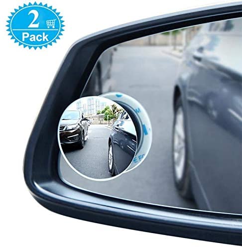 Blind Spot Mirrors For Cars - BeskooHome Waterproof 360°Rotatable Convex Rear View Mirror For Universal Cars -2 Pack