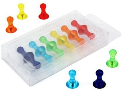 Small Assorted Fruity Coloured Skittle Magnets for Fridge Whiteboard, Noticeboard, Filing Cabinet - Pack of 12