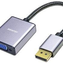 DisplayPort to VGA Adapter, BENFEI DisplayPort Input to VGA Output Adapter Compatible for Lenovo Dell HP and other Brand[Gold-Plated Connectors, Aluminium Shell&Nylon Cable]
