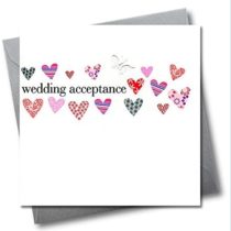 Claire Giles Hearts and Stars Wedding Acceptance Card