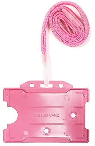 Customcard Safety Breakaway Lanyard with Open face ID Card Holder - Pink