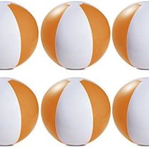 eBuyGB Pack of 12 Inflatable Colour Ball - Beach Pool Game, Orange, 22 cm/9"