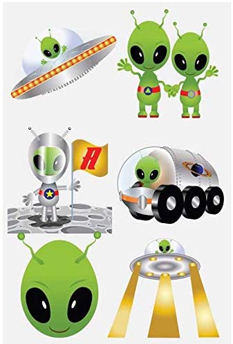 HENBRANDT 12 x Alien Temporary Tattoos Childrens Birthday Loot Party Bag Filler - Image 3